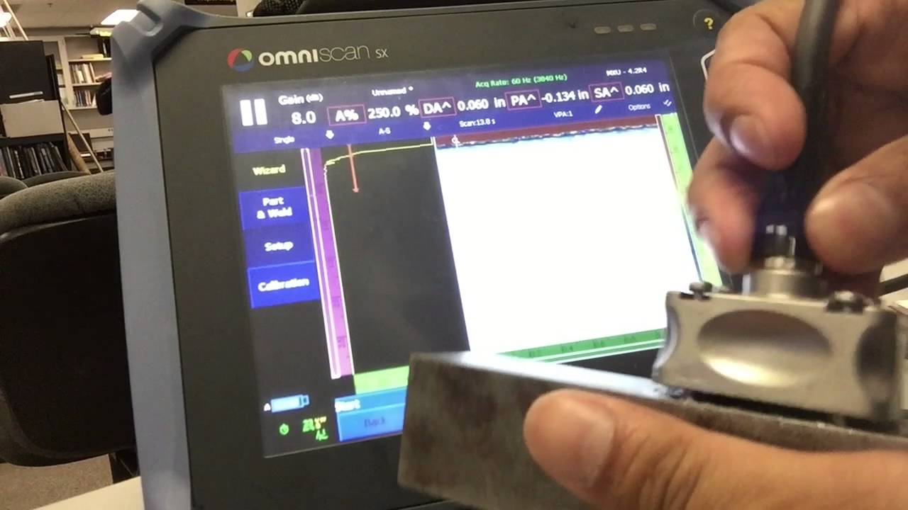Sample procedure for Dead Element Check on PAUT probes