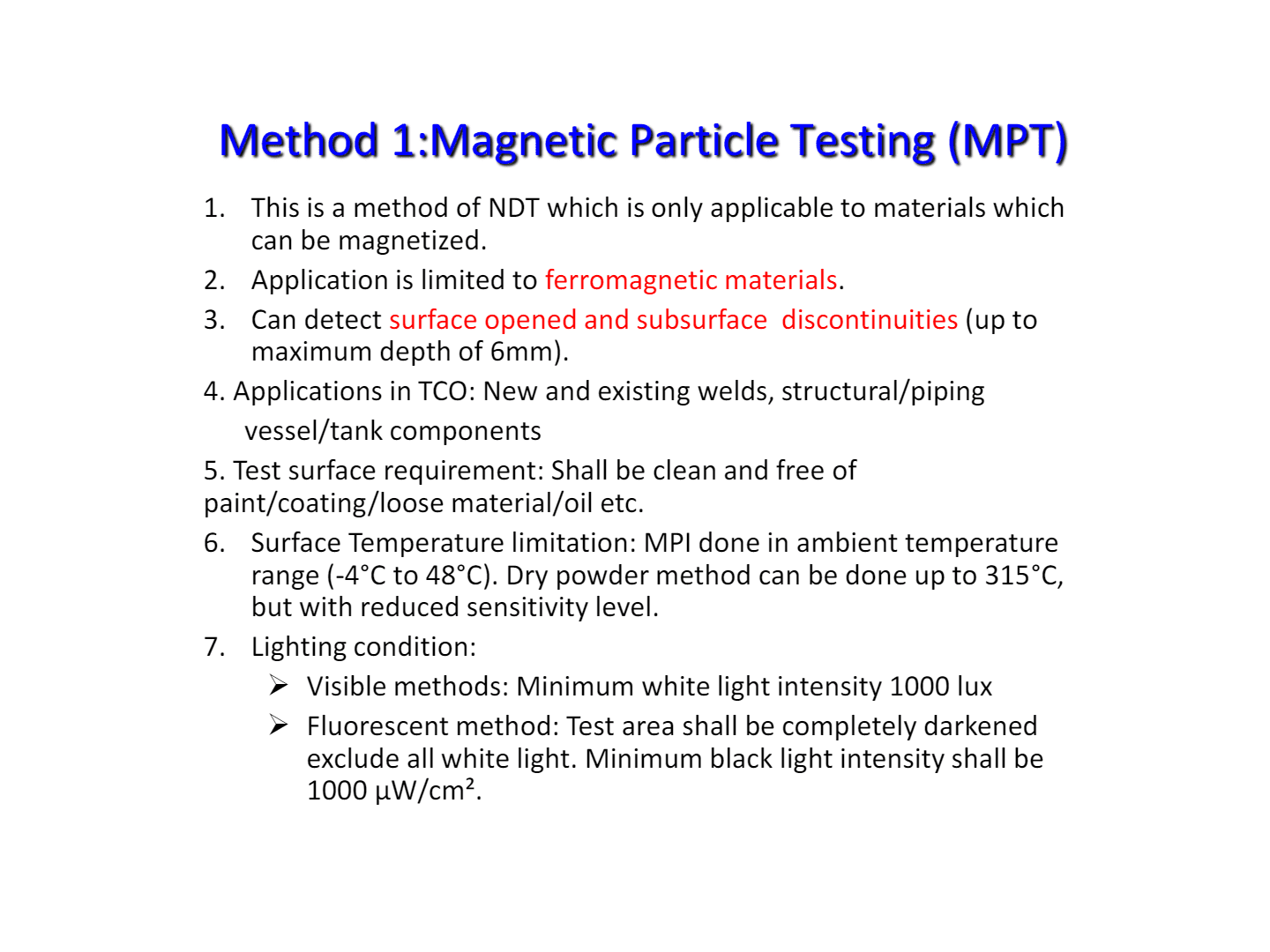 MPT Magnetic Particle Testing (NDT) MPT Magnetic Particle Testing (NDT)