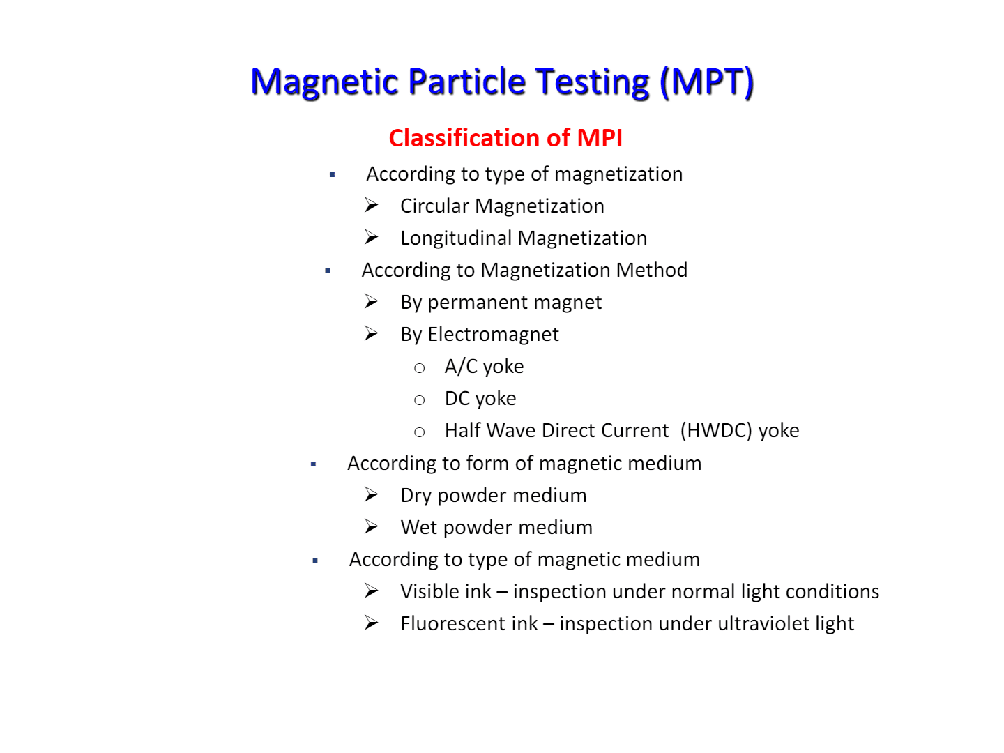 MPT Magnetic Particle Testing (NDT) MPT Magnetic Particle Testing (NDT)